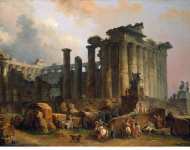 Robert Hubert Ruins of a Doric Temple  - Hermitage